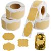 Astralong 1000 Pezzi Autoadesivo Etichette di Carta Kraft, Rotolo Etichette per Barattoli Tenuta, Étiquettes Boetichette Autoadesivo Kraftttiglie, per Bottiglie di Marmellata Lavori Manuali Confezioni Regalo