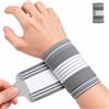 AOOWU Fascia da Polso, Supporto Polso Elastica Ambidestra, Unisex, L | Regolabile Tutore Tunnel Carpale per Ceppo ed Esercizio Fisico, Ginnastica, Tennis, Sport, Tessuto Elastico e Traspirante
