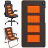 Foreverup 45 X 90 cm Termoforo Elettrico, Cuscino Riscaldato USB | Cuscino Riscaldante Elettrico con 4 Zone Di Riscaldamento, 3 Livelli, Cuscino Da Stadio Per Gite, Campeggio, Sedia A Sdraio