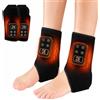 Timisea Massaggiatore elettrico per piedi con calore e EMS - Tappetino massaggiante | Dispositivo di drenaggio linfatico riscaldato per piedi, caviglie e gomiti, massaggiatore per gambe senza fili, portatile