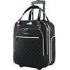EMPSIGN Valigetta 16 Sottosedile, TSA Impermeabile Multiuso | verde oliva con zip oro, apertura 180°, rotelle silenziose, scomparti multipli, resistente antigraffio per lavoro e weekend