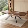 MAMAINI Tavolo da pranzo allungabile con 3 lunghezze, 160/200/240 x 90 cm, adatto per 6-10 persone, forma dritta, gambe in metallo, stile semplice, per sala da pranzo, cucina, colore noce