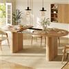 Kebnor Tavolo da pranzo allungabile 120-160 cm, tavolo ovale in legno con struttura verticale, portata massima 60 kg(Marrone)