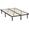 HOMCOM Struttura Letto Singolo 120x190 cm a 28 Doghe in Legno Nero | Struttura in Acciaio, Spazio Contenitore Inferiore, Camera da Letto, Montaggio Facile, Altezza 31cm