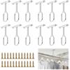 hegdisun Supporto Bastone Tenda, per Asta Tenda a Soffitto, 12, 15×30 mm | Staffa da Soffitto per Tende, Asta Tenda in Lega di Zinco, Robusto e Durevole, Ideale per Mobili, Armadi e Scaffali