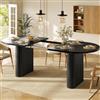 Kebnor Tavolo da pranzo allungabile 120-160 cm, tavolo ovale in legno con struttura verticale, portata massima 60 kg(Nero)