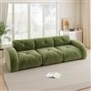 Piaenon Divano modulare extra large a 3 posti, verde, senza cornice, in ciniglia, antiscivolo