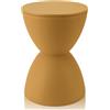 Jwthee Sgabello a forma di clessidra, tavolino da esterno in plastica per fusti (Curcuma)