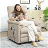 DecHome - Poltrona Relax Elettrica Reclinabile Massaggiante e Riscaldante in Tessuto Vellutato 82x99x106 cm Beige