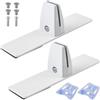 FINGERINSPIRE 2 Pz Morsetto Divisorio a Forma T 200x50x63mm Colore Bianco Supporto da Scrivania Autoadesivo in Lega di Alluminio per Partizioni, Ufficio, Ristorante e Installazione su Bancone