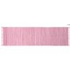 THEKO Tappeto Dhurry in 100% cotone, tessuto piatto Happy Cotton | tessuto a mano | colore: rosa | 70 x 250 cm