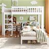 luckdect Letto per bambini, 90 x 200 cm, multifunzionale a L, letto in altezza + letto singolo, combinazioni libere, varie opzioni di assemblaggio, camera per bambini completa, letto a soppalco per