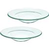 MAGICLULU 2 Pezzi Piatti Scaldacera di Ricambio in Vetro Trasparente 12 Cm, Piattini per Oli Essenziali per Diffusore Aromaterapia, Superficie Liscia Facile da Pulire, Accessori