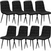 YOUDENOVA Sedie da pranzo, set di 8 in velluto, nero, imbottite con | Comoda imbottitura, gambe in metallo stabili e portata fino a 150 kg. Perfetto per sala da pranzo, cucina