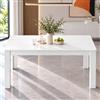 ZECIIYE Tavolo da Pranzo 140 x 70 cm Bianco, Tavolo da Cucina, 4-6 Persone | Tavolo 140x70x75 cm con piano fisso in 3 parti e gambe scanalate,ideale per sala da pranzo,cucina e studio.