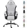 Dowinx Sedia Gaming,Ergonomica Ufficio,Sedia in rete,Grigio chiaro | Portata massima 140 kg,cuscino della seduta 51 cm,schienale reclinabile da 90° a 135°,ideale per casa,ufficio e videogiochi
