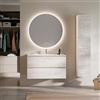 Feel Your Bath Mobile bagno PANTER 100 cm bianco Caliza, 2 cassetti Soft Close, lavabo in ceramica, specchio rotondo LED 100 cm Installazione facile