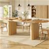 Kebnor Tavolo da pranzo allungabile 120-160 cm, tavolo ovale in legno con struttura verticale, portata massima 60 kg (Legno naturale)