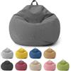 Chingcoo Pouf per bambini e adulti - Solo fodera (senza imbottitura) - Pouf per camera da letto, ufficio, soggiorno, terrazza (grigio scuro)