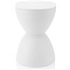 Jwthee Sgabello a forma di clessidra, tavolino da esterno in plastica per fusti (Bianca)