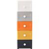 Loobiiny Morandi - Cassettiera con ruote, 5 cassetti | Scaffale a nicchia stretto da 25 cm di larghezza, in plastica, armadietto da bagno separato, per cucina e camera da letto