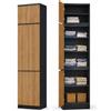 BDW - Comodino stretto - Comò largo 50 cm, alto 235 cm - Comò a 2 ante, mobile multiuso per camera da letto, corridoio, camera dei ragazzi - MIKI Antracite/Rovere Artisan