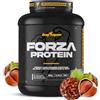 Big Man BigMan Forza Protein Whey + Soia con Creatina, 2 kg, Cioccolato Nocciola | Proteine 80%. Concentrato di proteine del siero di siero di soia, creatina monohidrato e MCT, quasi 24 g di proteine per