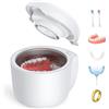 AGPTEK Dispositivo di pulizia ad ultrasuoni, 45 kHz, 190 ml, portatile, pulitore a ultrasuoni con funzione di asciugatura automatica, pulitore ad ultrasuoni per gioielli, protesi dentarie, bianco