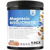 T-Rex Integratori Magnesio Bisglicinato 430mg con Vitamina B6, B1 e Acido Folico | Integratore Alta Biodisponibilità | Sistema Nervoso, Energia, Muscoli e Ossa | 250 g Pesca | T-Rex Integratori