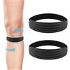 NQEUEPN 2pz Cinturino Supporto per Tendine Rotuleo, Cinturino per Ginocchio Rotuleo Silicone Fascia per Ginocchio Flessibile Riduce Dolore Ginocchiera Morbida per Maglione Sport Corsa Basket (Nero)