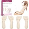 Welnove Plantari ammortizzanti per tacchi alti, 3/4 cuscinetti, comodi per i piedi | Cuscinetti comfort autoadesivi per tacchi alti, cuscinetto metatarsale (M, Beige, 2 paia)