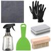 Fierudeng Pulitore per Lapidi di Tombe Flacone Spray, Spazzola, Raschietto, | Set per Scrub su Pietra Manutenzione Commemorativa Preservazione Monumento per Esterno Tomba Sito Storico Cimitero