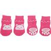 CAPASTEC Calzini Antiscivolo Coniglio 4 Pz Per Cani E Gatti | Rosso Rosa In Poliestere, Dimensioni 6x2.5cm, Suole In Gel Di Silicone Per Protezione E Trazione, Taglia S (0.5-1.5 Kg)