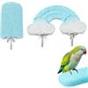 mimzemamz 2 Pezzi Giochi Pappagalli in Resina,Trespolo per Pappagalli Ondulati con Motivo Nuvola Arcobaleno e Ghiacciolo,Altalena per Pappagallis Uccelli Taglia Piccola Media,Calopsiti e Conuri