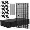 LINLAN Set di Separatori per Acquario, 8 Pezzi Griglie Finte in Plastica per Acquario 15×30 cm con 10 Clip A Ventose E 20 Fascette, Griglia per Isolamento dei Pesci (S‑Nero‑Fine)