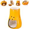 Generic Casa per criceti in ceramica per zucca di Halloween, per gerbilli (barile | Bottiglia d'acqua a forma di zucca arancione, ciotola, vasca da bagno, gabbia decorativa per piccoli animali