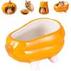 Generic Casa per criceti in ceramica a forma di zucca di Halloween, per gerbilli | Bottiglia d'acqua a forma di zucca arancione, ciotola, vasca da bagno, gabbia decorativa per piccoli animali