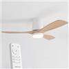 SWEISS Ventilatore da soffitto FLOW22, 132 cm, Illuminazione integrata, 40 W, 6 velocità di ventilazione, 3 temperature di luce, telecomando, timer 8 h, funzione estate/inverno, 3 pale ABS, legno