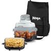 Ninja CRISPi Friggitrice ad aria con borsa, 3,8 l, 2,3 l, 4 in 1: Frittura ad aria, Cottura arrosto, Mantenimento a caldo, Recrisp, compatta, 2 contenitori in vetro con coperchi, Bianco FN202EU