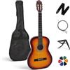 AMROVA - Set Chitarra Classica 3/4 Bambini 8-12 anni Mancino + Borsa, Tracolla, Capotasto, Corde, 6 Plettri - Consegnata Accordata (Sunburst, 3/4, Mancino)
