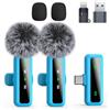 XIXIXIAXIA Microfono lavalier wireless per iPhone, Android, iPad, microfono Lavalier per registrazione video, riduzione del rumore, microfono da bavero per registrazione, microfono professionale con clip per