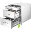 VEVOR Cassetti da Incasso per Cucina da Esterno 51,8x52x44,2 cm 3 Ripiani | Mobiletto per Isola Barbecue, Bancone da Giardino, Postazione Griglia, con Manico, Organizzazione Utensili Pentole Accessori