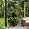 UISEBRT Paravent Outdoor resistente alle intemperie con supporto, divisorio indipendente in metallo, divisorio per salotti, balcone, terrazza e giardino, rettangolo nero