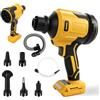 JOJOCY Soffiatore d'aria senza fili compatibile con DeWalt 18/20 V, 480 MPH, 120000 giri/min, motore brushless, 7 in 1, soffiatore portatile per foglie, per auto, PC, pulizia officina