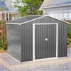 RAPRAP Capanno Da Giardino In Lamiera 2,4 x 1,80m, Antracite Con Porta A Battente | Casetta Attrezzi Giardino In Metallo, Porta Larga 106cm E Ventilazione Integrata Per Biciclette E Attrezzatura Da Campeggio