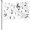 POKOMPTY Chiave musicale Spartito Simbolo Chiave di violino Astratto Bandiere 3ft x 2ft con occhielli Aste portabandiera personalizzate per giardino