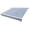 RJPLMFV Tela Tenda da sole in poliestere, 4 x 3 m, colore: Blu Bianco | Sostituzione per telaio esistente, tessuto principale con mantovana, solare per patio giardino terrazzo