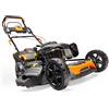 TOP CUT TC-LS-51-196L - Tosaerba a benzina con azionamento, motore Loncin, 196 cc, larghezza di taglio 51 cm, cesto di raccolta da 60 l, funzione pacciamatura 4 in 1, potente trasmissione a ruota per