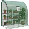 LARMNEE Serra da Parete, Serra per Pomodori con Teli Laterali Avvolgibili in PE Impermeabile, 200 x 100 x 210 cm, per Fiori, Verdure e Piante, Balcone, Giardino e Terrazza, Verde EGN72GH02