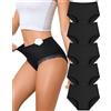 Sth Big Mutande Donna Cotone Vita Alta Slip Cotone Vita Alta con Decorazione in Pizzo Intimo Donna Comodo e Morbido Mutandine Elastiche Set Multipack